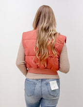 Load image into Gallery viewer, Saying Nothing More Crop Puffer Vest in Marsala