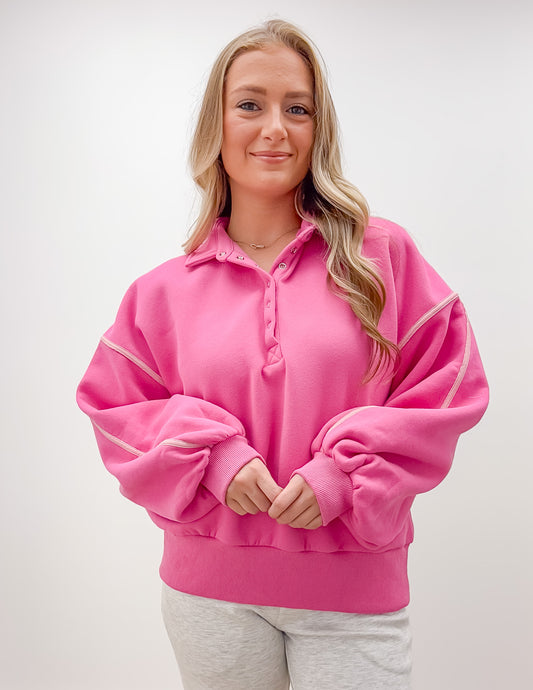 Alexa Contrast Piping Pullover