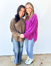 Load image into Gallery viewer, When I See Your Smile Brushed Sweater in Lt Plum