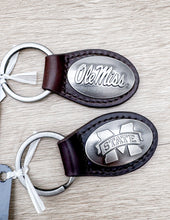 Load image into Gallery viewer, Zep-Pro Small Brown Oval Concho Ole Miss Key Chain