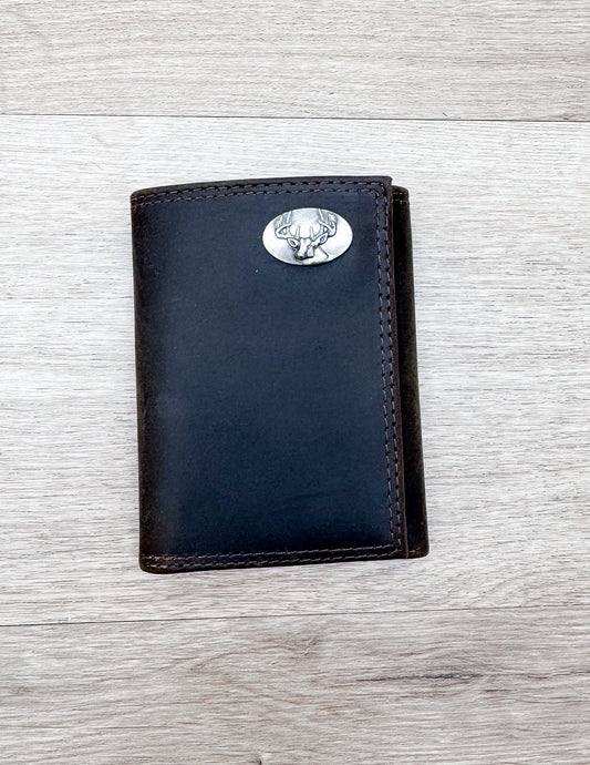 Light Brown Crazy Horse Trifold Buck Wallet