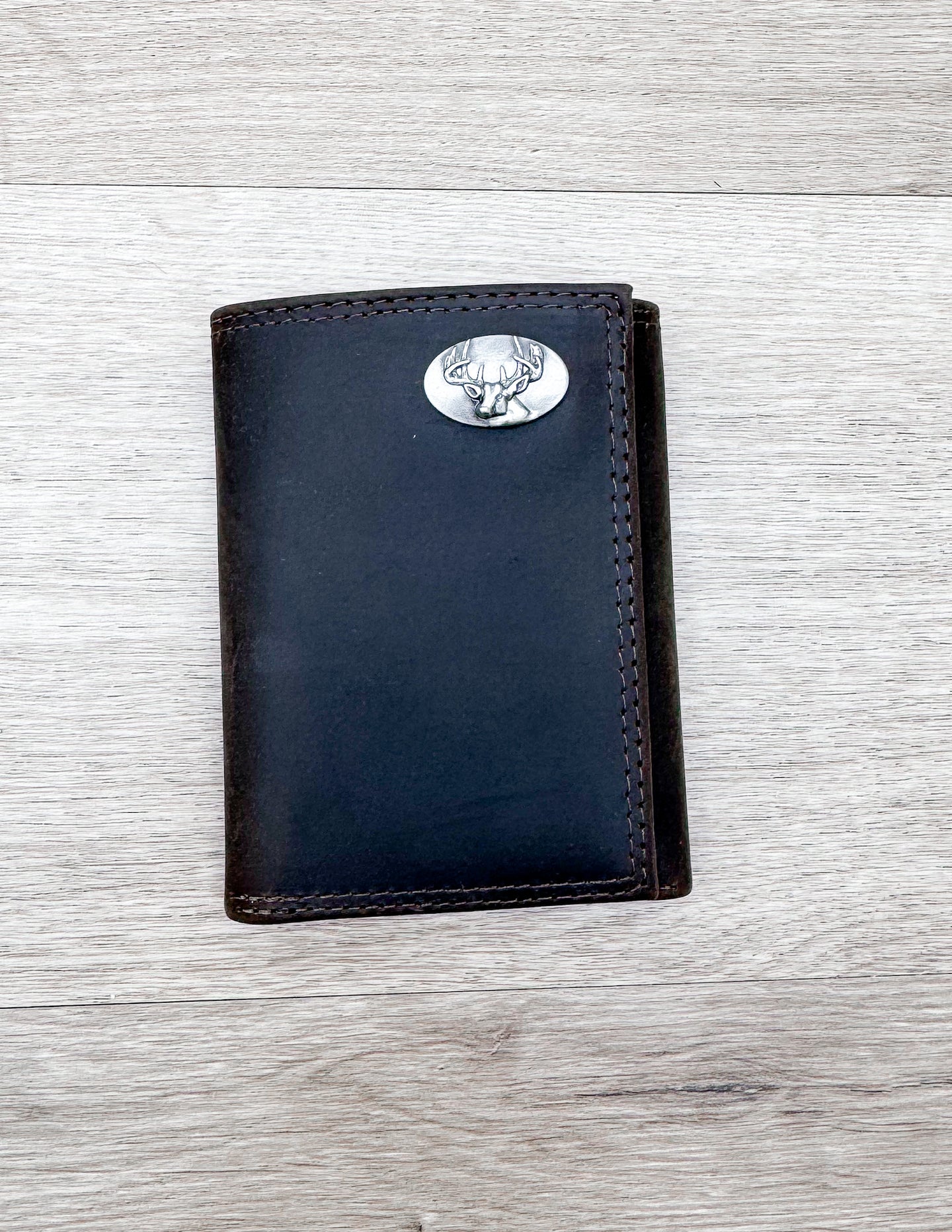 Light Brown Crazy Horse Trifold Buck Wallet