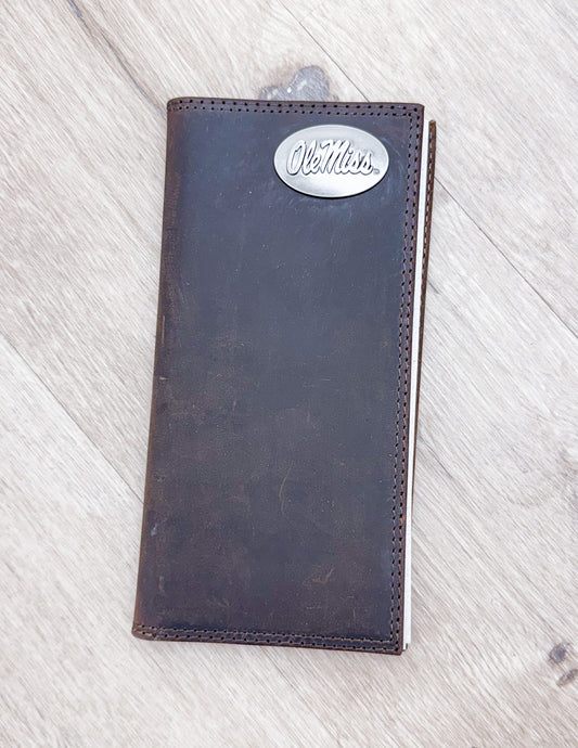 Light Brown Crazy Horse Ole Miss Wallet