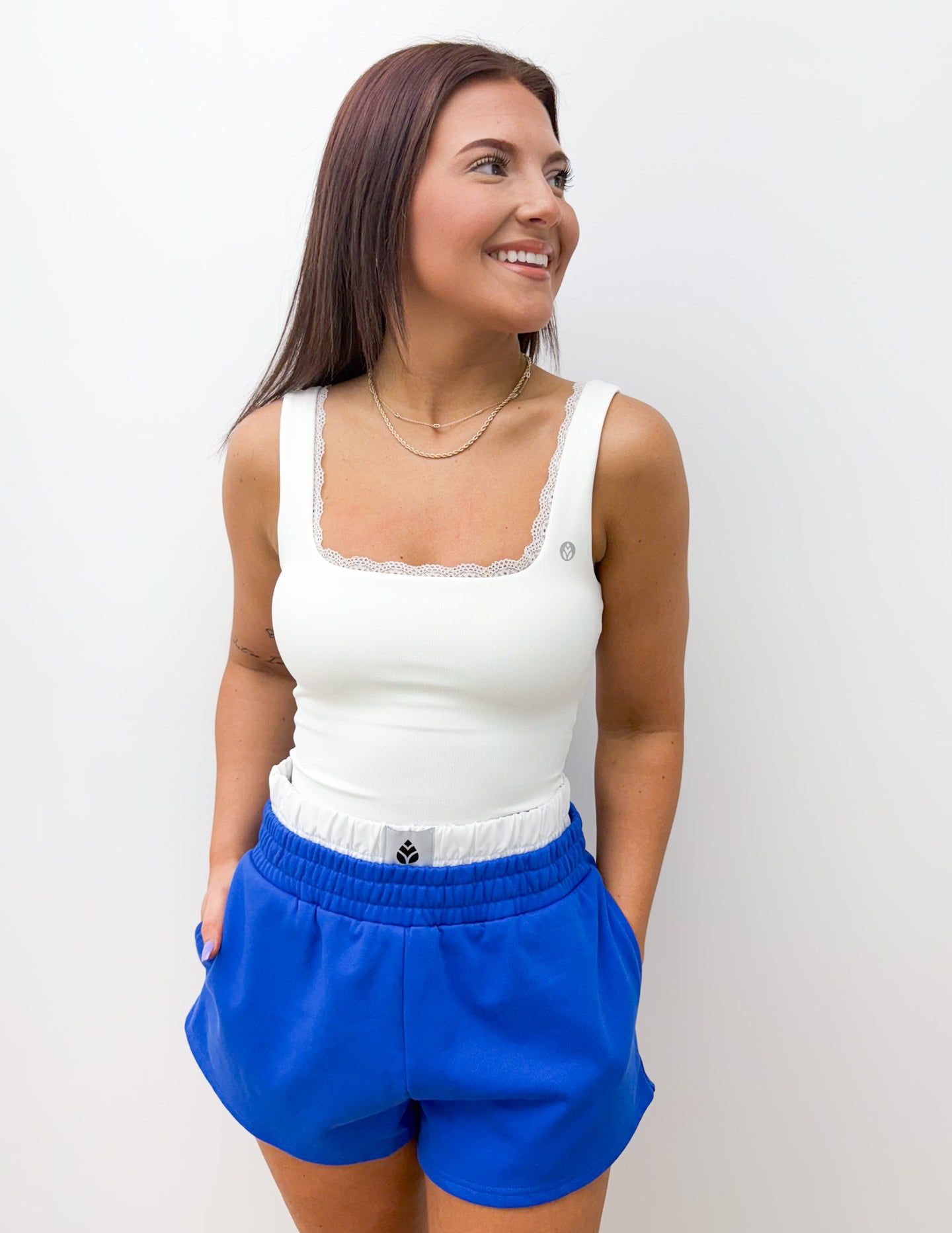 Luxe Lace Tank Top in White