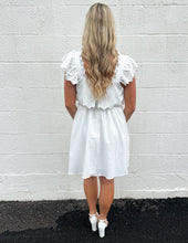 Load image into Gallery viewer, Feeling Fancy Scallop Trim Mini Dress Off White