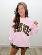 Lulu Mac Mossy Oak Bottomland Sweatshirt in Lt Pink