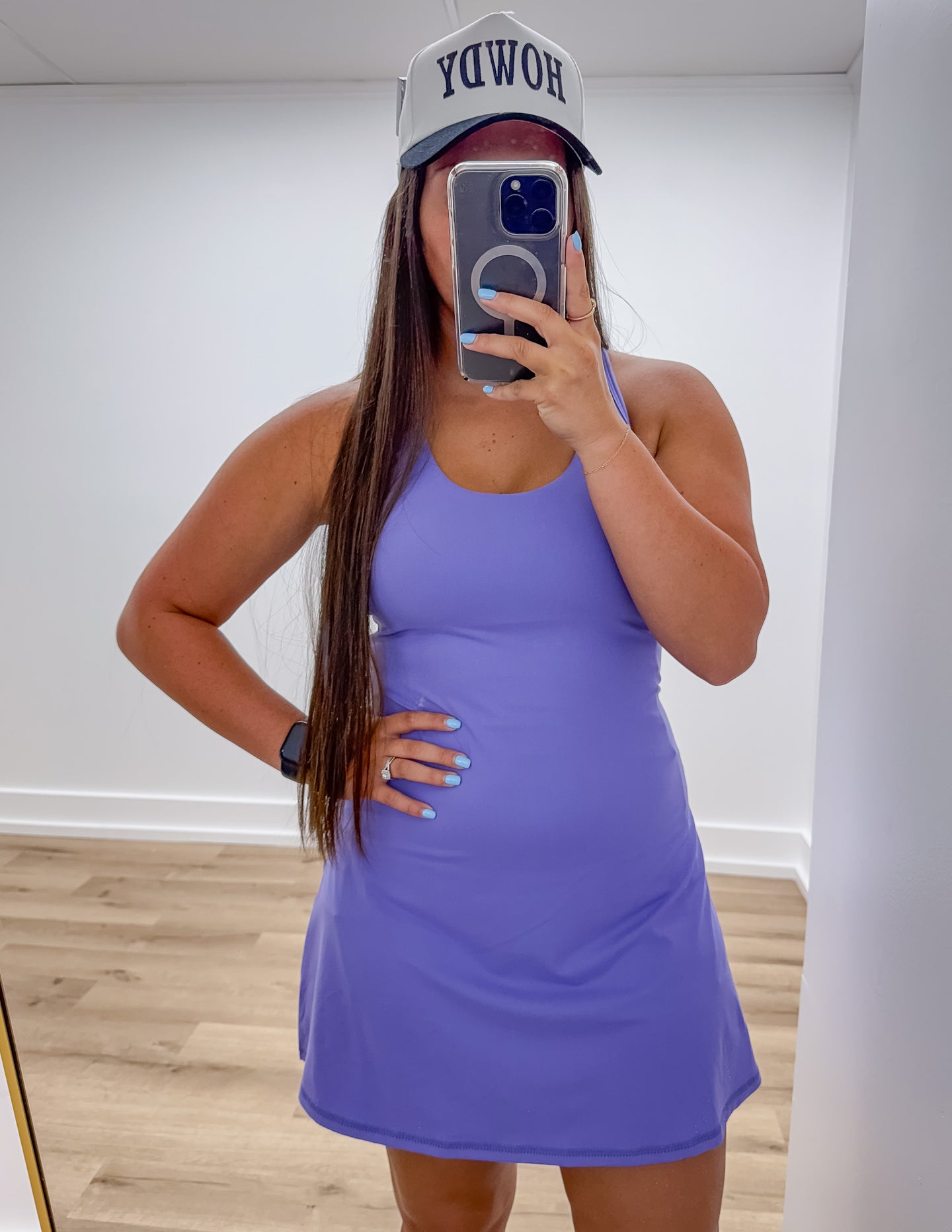 Living The Dream Tennis Romper Dress in Peri Lavender