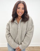 Load image into Gallery viewer, Matter Of Time Sherpa Quarter Zip in Stone/Taupe