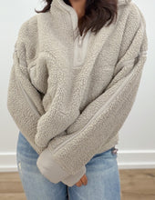 Load image into Gallery viewer, Matter Of Time Sherpa Quarter Zip in Stone/Taupe
