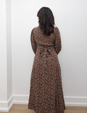 Load image into Gallery viewer, Straight And Narrow Sweetheart Floral Maxi Dress in Mocha