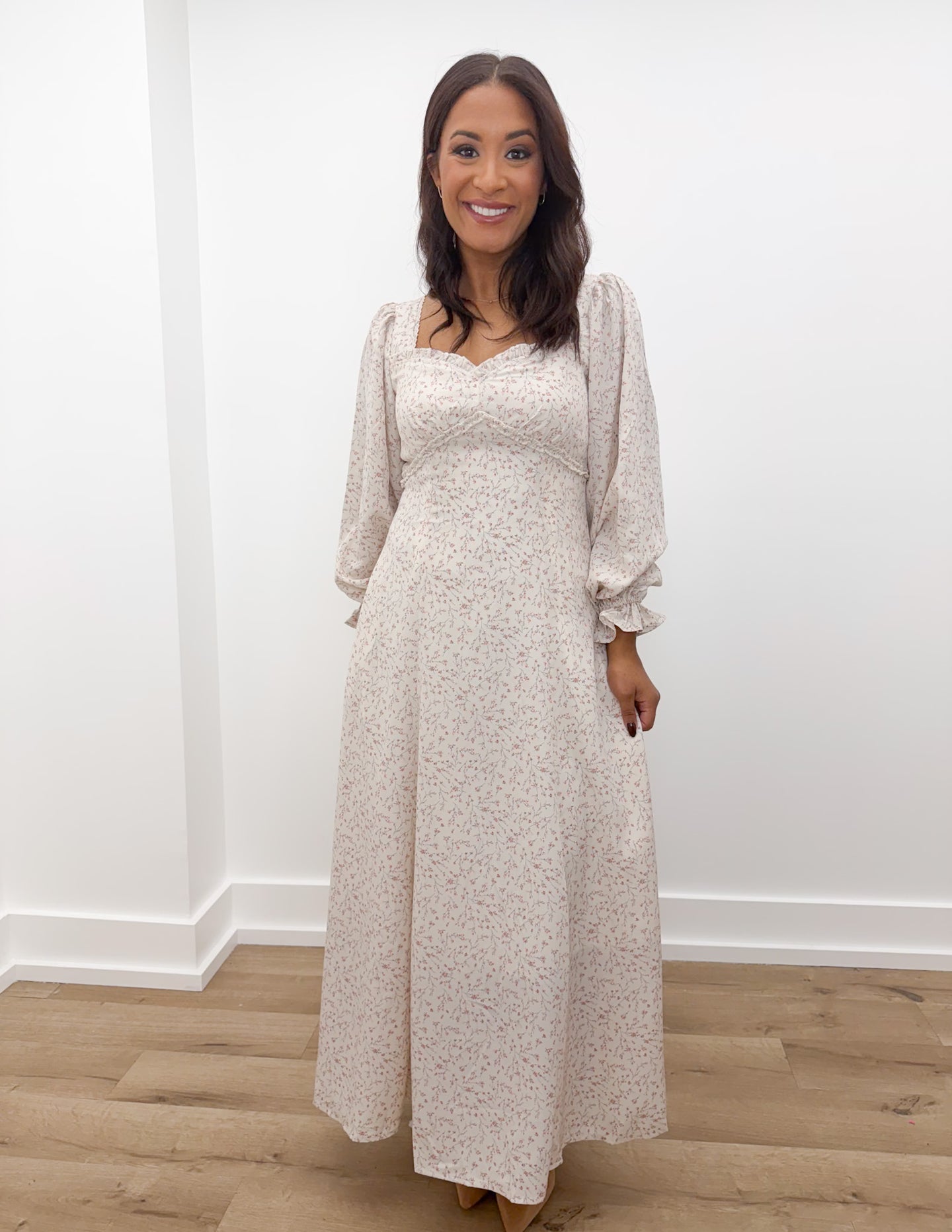 vintage cream floral maxi dress Straight And Narrow Sweetheart in Color:Beige + Light Blue 24Length miss left Women Stylish medium dirty?