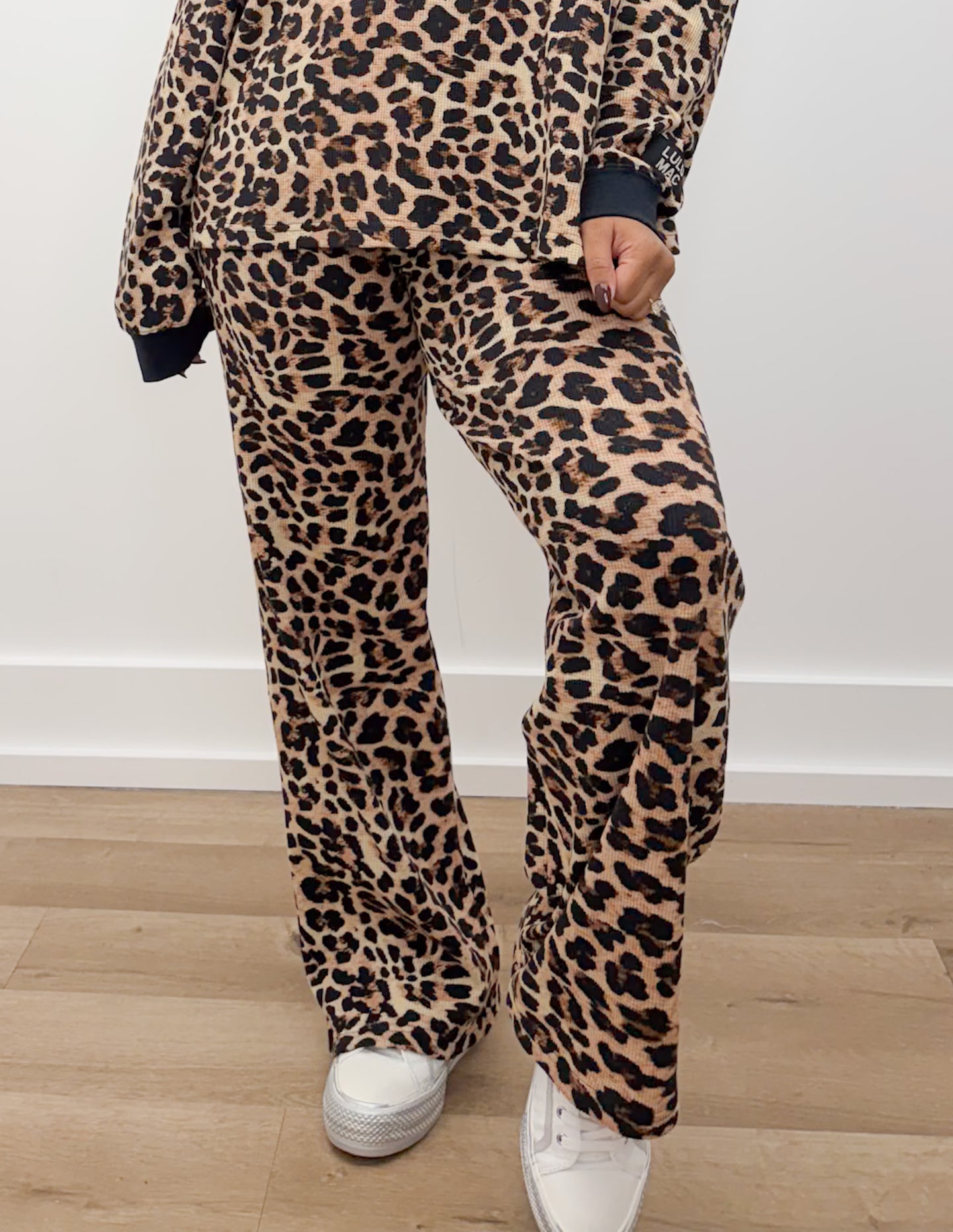 Lulu Mac Waffle Pants in Leopard
