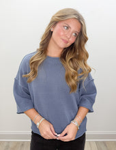 Load image into Gallery viewer, Really Nice Exposed Seam SS Pullover in Denim