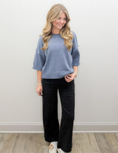 Load image into Gallery viewer, Really Nice Exposed Seam SS Pullover in Denim