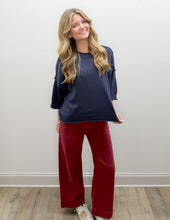 Load image into Gallery viewer, Really Nice Exposed Seam SS Pullover in Navy