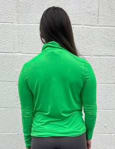 Layering Made Perfect Mock Neck Top Neon Green