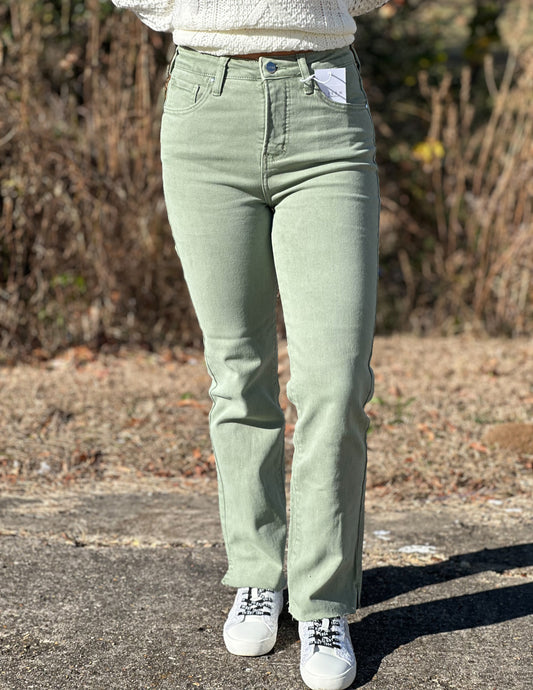 Can't Love Them Enough Straight Pants Olive
