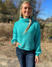 Load image into Gallery viewer, Something To Talk About Turtleneck Sweater Turquoise