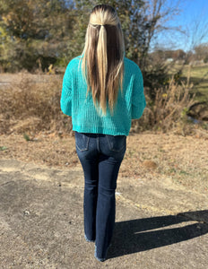 Something To Talk About Turtleneck Sweater Turquoise