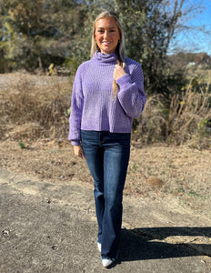 Something To Talk About Turtleneck Sweater Lavender