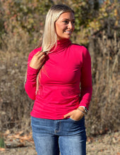 Load image into Gallery viewer, Layering Made Perfect Mock Neck Top Viva Magenta