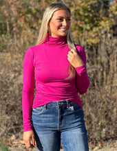 Load image into Gallery viewer, Layering Made Perfect Mock Neck Top Magenta