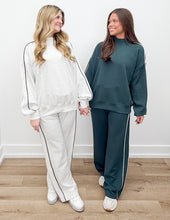 Load image into Gallery viewer, It&#39;s Love Modal Scuba Stripe Piping Pants in Midnight Green