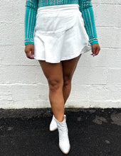 Load image into Gallery viewer, There She Goes Denim Skort Off White