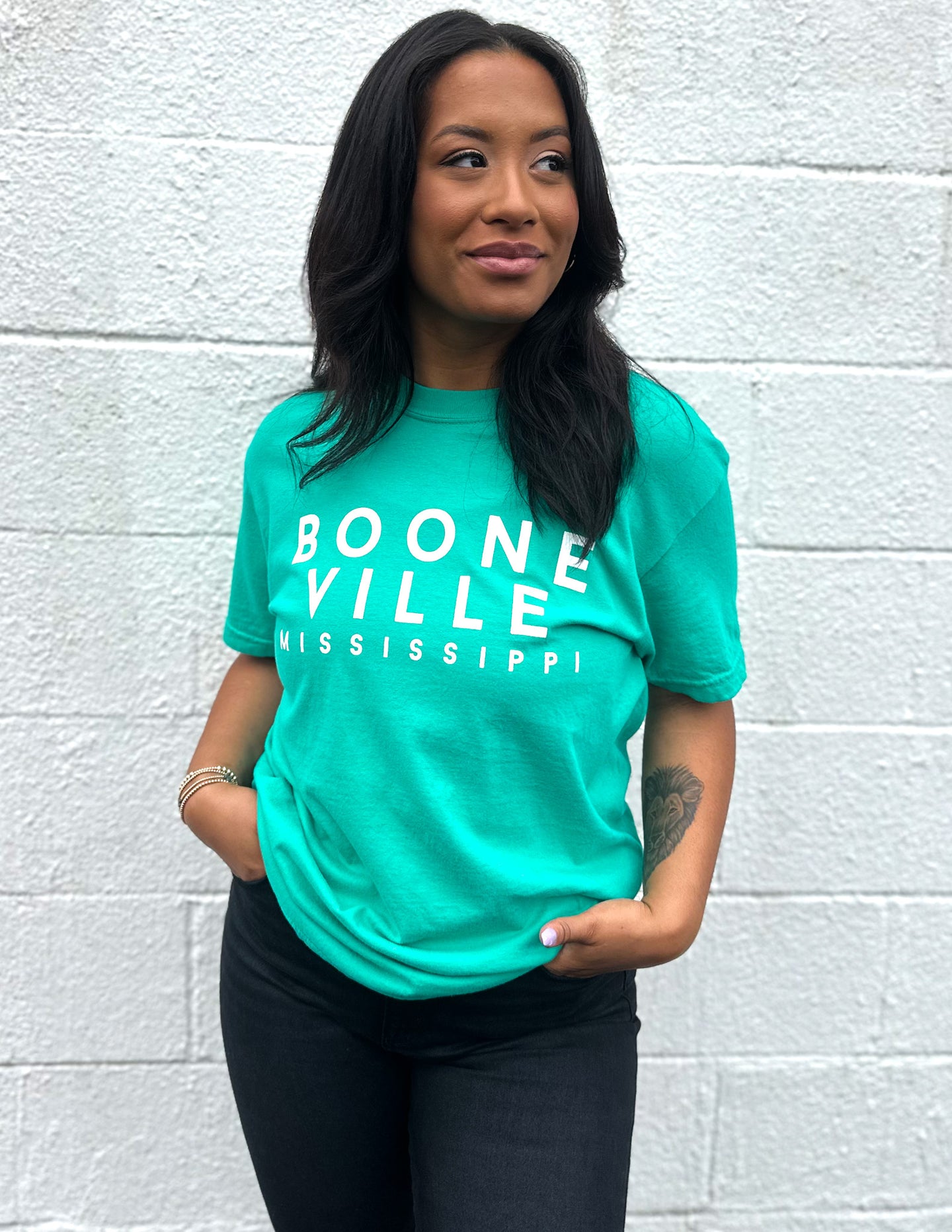 JAC's Neon Booneville SS Tee Island Green