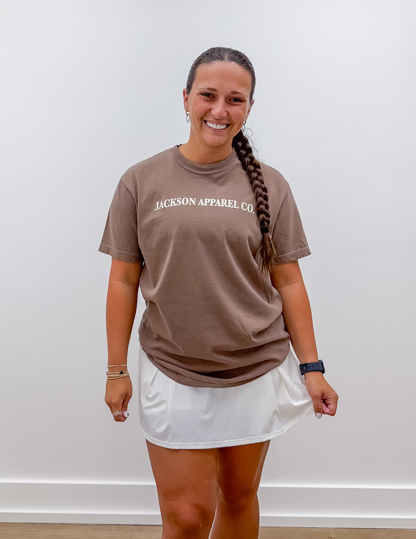 Jac's Logo SS Tee in Espresso