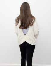 Load image into Gallery viewer, Without You Cotton Slub Open Back LS Top in Bone