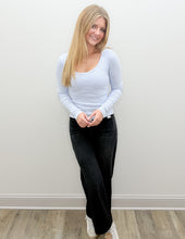 Load image into Gallery viewer, CoreClassic Micro-Ribbed Built-In Bra LS Top in Halogen Blue