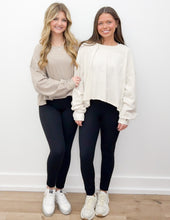 Load image into Gallery viewer, Without You Cotton Slub Open Back LS Top in Taupe