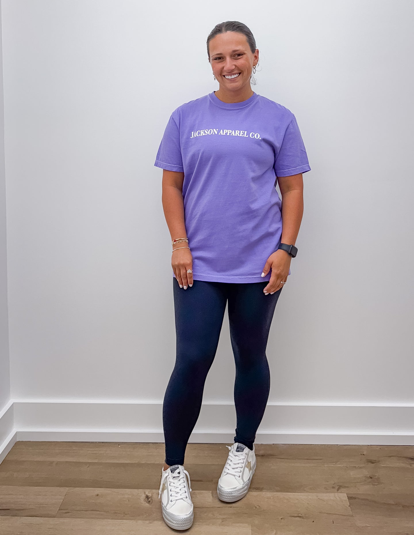 Jac's Logo SS Tee in Violet