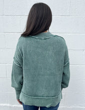 Load image into Gallery viewer, In Good Spirits Oversized Crop Sweater Dk Green