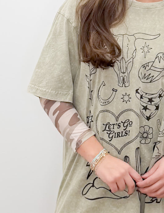 Never Enough Camo Print Mesh Top