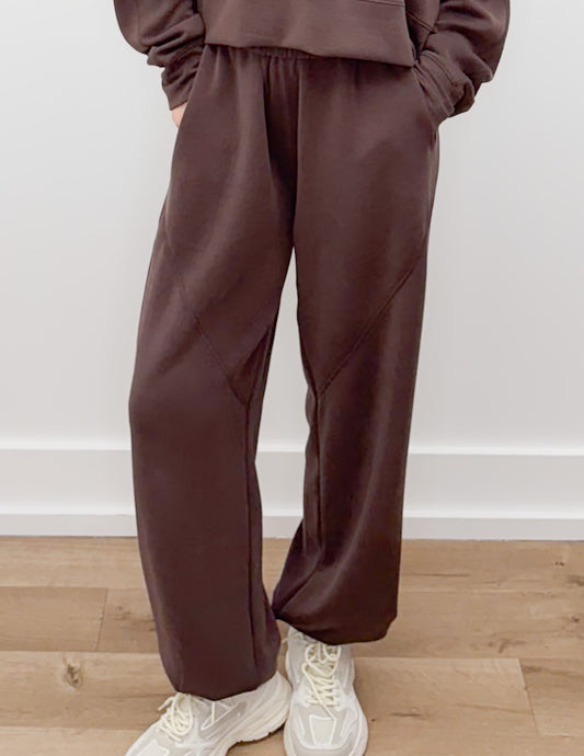Just Because Soft Air Scuba Wide Leg Pants in Chocolate