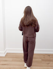 Load image into Gallery viewer, Lost My Mind Scuba Oversized Crop Hoodie in Chocolate