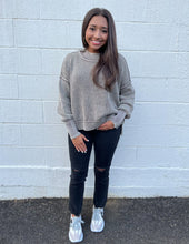 Load image into Gallery viewer, In Good Spirits Oversized Crop Sweater Mocha