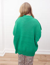 Load image into Gallery viewer, Start The Flame Side Slit Oversized Sweater in K Green