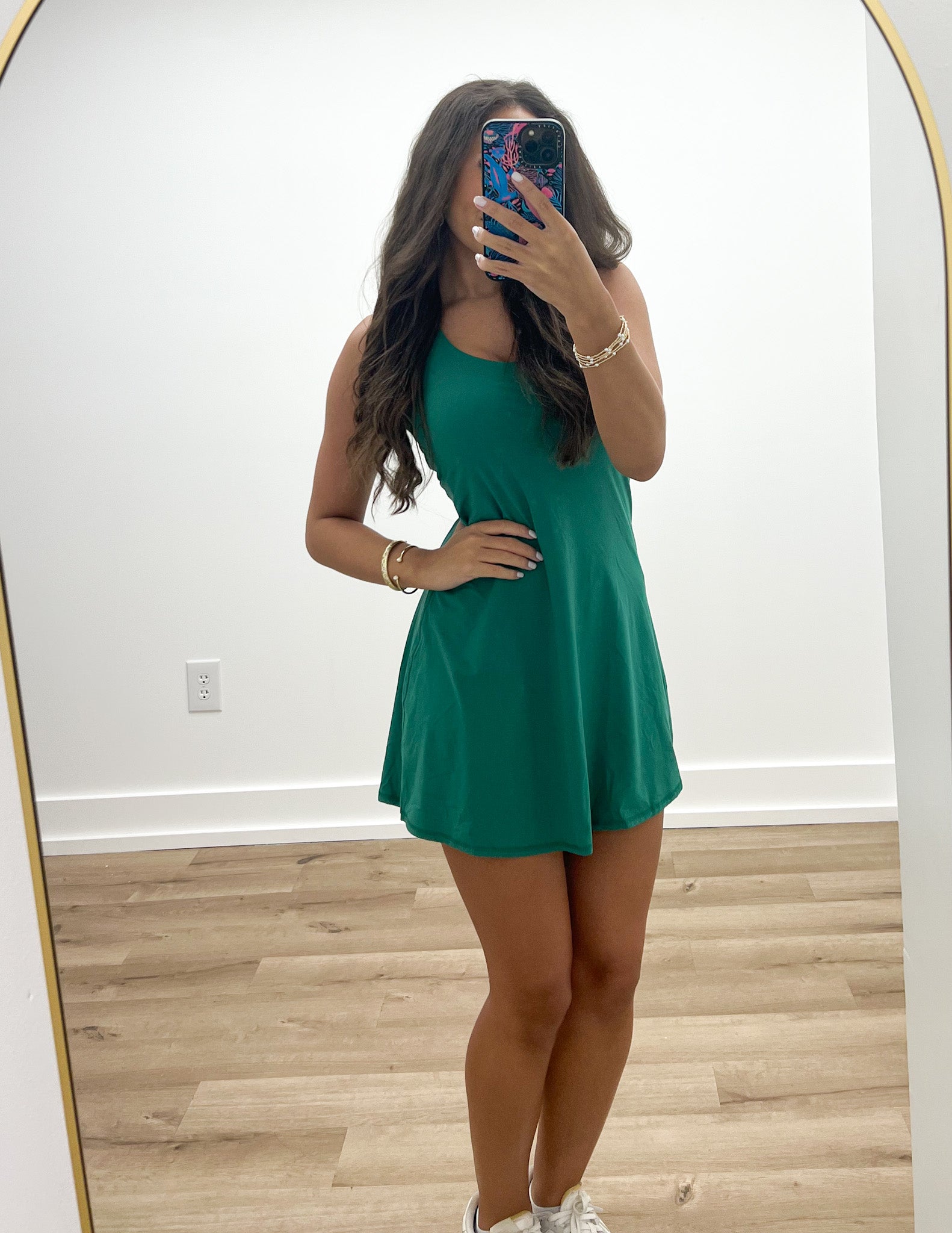 Living The Dream Tennis Romper Dress in Kelly Green Kelly Green / Large Living The Dream Tennis Romper Dress in Kelly Green Kelly Green / Large