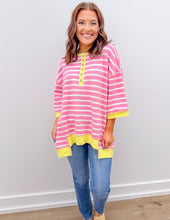 Load image into Gallery viewer, It Goes On And On Stripe Knit Henly Neckline Top