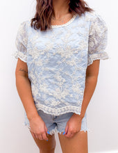 Load image into Gallery viewer, Riding Solo Floral Embroidered Woven Blouse Top