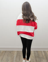 Load image into Gallery viewer, French Terry Color Block LS Top in Ruby