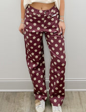 Load image into Gallery viewer, Love Somebody Polk Dot Wide Leg Pants in Burgundy/Grey