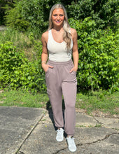 Load image into Gallery viewer, Lost in My Fairy Tale Scuba Cargo Joggers Mocha