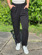 Load image into Gallery viewer, Lost in My Fairy Tale Scuba Cargo Joggers Black