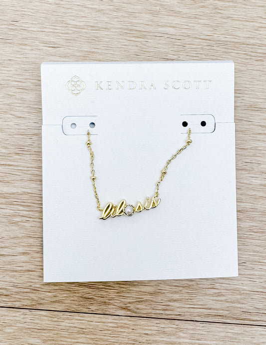 Kendra Scott Lil Sis Pendant Necklace in Gold/Freshwater CLTRD Pearl