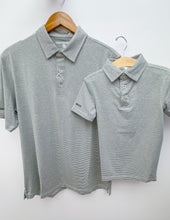Load image into Gallery viewer, Southern Shirt Heather Madison Stripe Polo in Dusty Olive