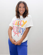 Load image into Gallery viewer, Born To Be Dilly Dally Oversized Graphic Tee in White